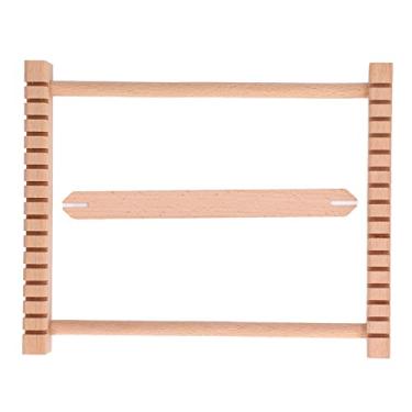 Imagem de Cuofyunl tear diy máquina de tecelagem de madeira tapeçaria ferramenta de tricô crianças iniciante faia madeira brinquedo máquina de fiação lã