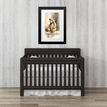 Imagem de Quadro Quarto Infantil Aquarela Ursinho - 60X48Cm