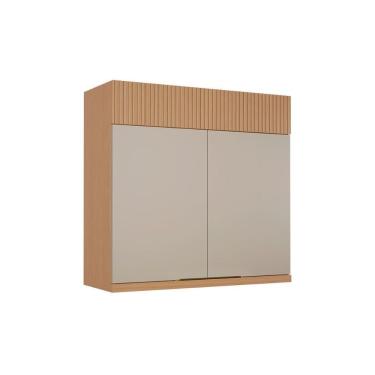 Imagem de Armário Aéreo Cozinha Nesher Realeza 2 Porta 80cm Carvalho/greice