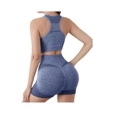 Imagem de Conjunto De Yoga Sem Costura Para Mulheres, Shorts De Academia, Sutiãs
