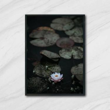 Imagem de Quadro Flor De Lotus 45X34Cm Com Vidro Moldura Preta