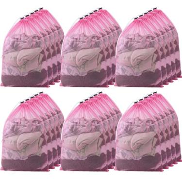 Imagem de Berlune Pacote com 30 sacos de roupa grandes de malha, conjunto de lavagem a granel de 61 x 91 cm com cordão para uso comercial, dormitórios, aluguéis de férias, lavanderias, apartamentos e