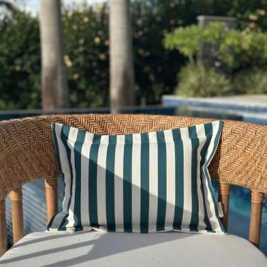 Imagem de Capa Almofada Impermeável Área Externa Listras Verde 45x30 - AMOFADAS