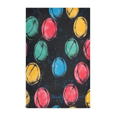 Imagem de xigua Conjunto de 1 panos de prato de cozinha com bolas esportivas coloridas, macias e altamente absorventes de secagem rápida para limpeza de pratos e limpeza à mão, 71 x 45 cm