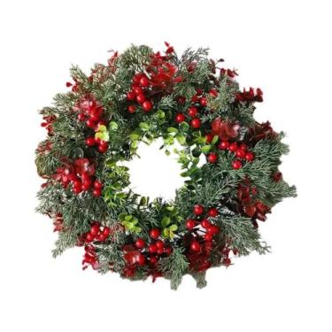 Imagem de Guirlanda De Natal Artificial De Folhas De Eucalipto De 40cm Com Fruta