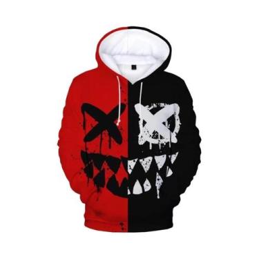 Imagem de Hoodie 3D Impresso Com Rosto Sorridente Do Diabo Para Homens E Mulhere