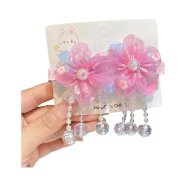 Imagem de Presilha De Cabelo Infantil Estilo Antigo Hanfu Com Flor E Borla Para 