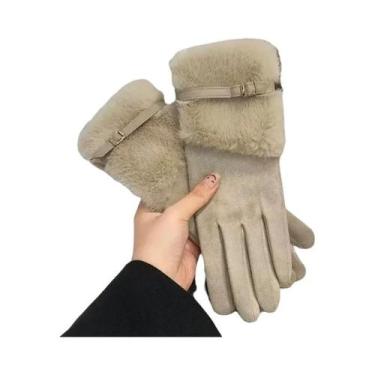 Imagem de Luvas Femininas De Inverno Com Tela Sensível Ao Toque, Forradas De Vel