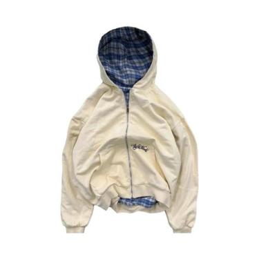 Imagem de Hoodie Gótico Reversível Oversized Harajuku Com Zíper Para Mulheres E 