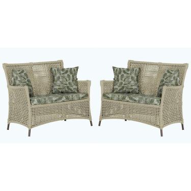 Imagem de 2 Sofás área Externa Igapó Alumínio Marrom Corda Náutica E5 Rami