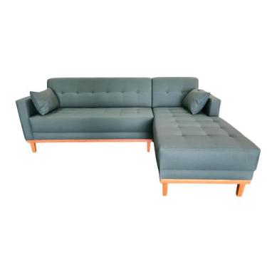 Imagem de Sofá  Chaise Gianni Lado Direito Tecido Acquablock Pé Base Madeira  22