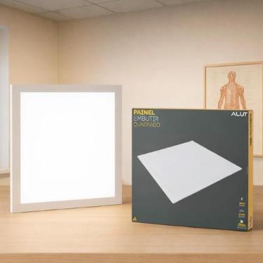 Imagem de Painel Led Plafon 36w 6500k Bivolt Embutir 40x40 Quadrado Branco Cod: 
