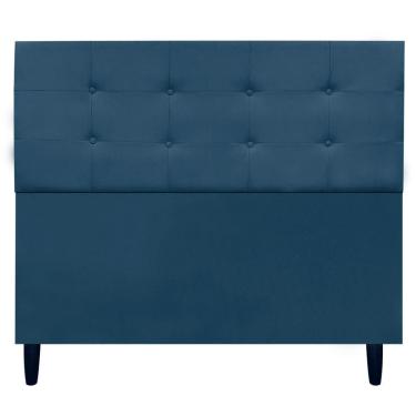 Imagem de Cabeceira Decorativa Ivy Para Cama De Casal 140 Cm Suede Azul-marinho, Suede