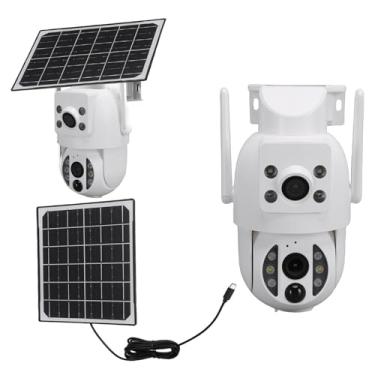 Imagem de Yunseity Câmera de Segurança Solar, Câmera de Segurança Externa Sem Fio Com Lente Dupla de 3MP e Resolução 2K Com Painel Solar Removível e Bateria de 8000mAh, para Vigilância Doméstica