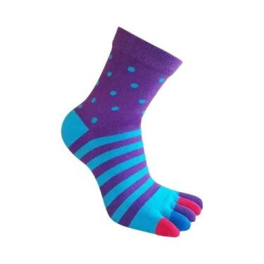 Imagem de Meias De Algodão Coloridas E Respiráveis Com Cinco Dedos, 5 Pares, Mas
