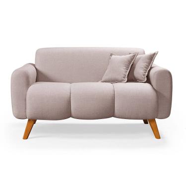 Imagem de Namoradeira Dallas Confortavel Moderna Em Linho Pes em Madeira