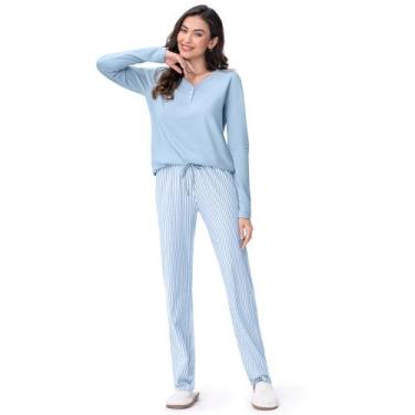 Imagem de Pijama Manga Longa Azul Celeste Zee Rucci, GG