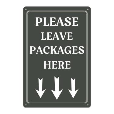 Imagem de Decoração de parede, pintura vintage em ferro, deixe os pacotes aqui