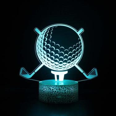 Imagem de Luz noturna LED 3D para golfe que muda de cor para crianças com base -