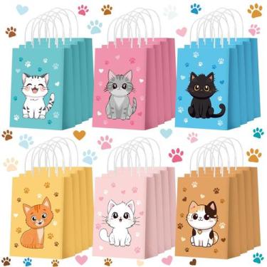 Imagem de Sacos de guloseimas para gatos Zhanmai, 24 peças de lembrancinhas de f