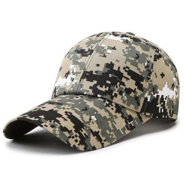 Imagem de Boné de beisebol, camuflagem digital, chapéu liso para homens, poliést