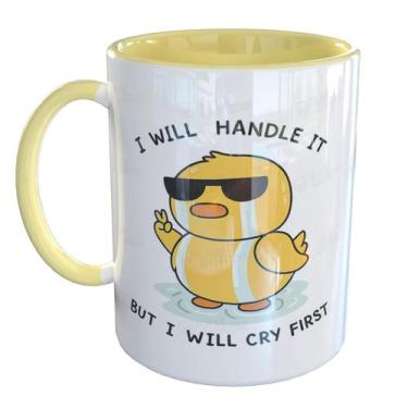Imagem de Caneca Porcelana Pato Persistente Humor Resiliência - Pense Canecas, A
