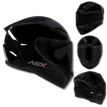 Imagem de Capacete ASX City Solid Monocolor Preto Brilhante