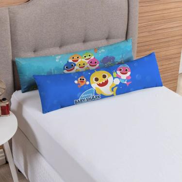 Imagem de Travesseiro De Corpo Infantil 75cm X 20cm Kit 02 Peças Shark
