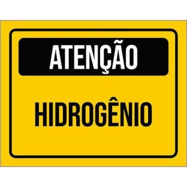 Imagem de Kit 5 Placas De Sinalização - Atenção Cuidado Hidrogênio - Sinalizo
