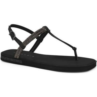 Imagem de Sandália Rasteira Feminina Preta Ramarim 249103-4 -, 38