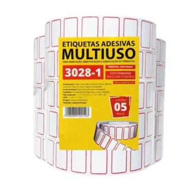 Imagem de Etiqueta Adesiva N2 30281 22X14Mm Pacote Com 5 Rolos - CV Descartáveis