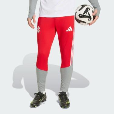 Imagem de Calça Adidas Internacional Treino e Viagem 2026 Vermelha e Cinza, G