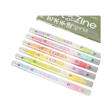 Imagem de Conjunto De Canetas Marcadoras Dupla Face Coloridas 6 Peças - Marcador