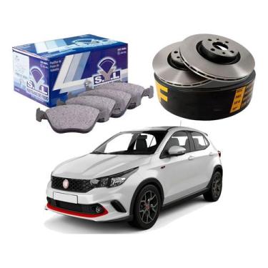 Imagem de Kit Disco Pastilha Freio Dianteiro Argo Hgt 1.8 2017 A 2019 - SYL