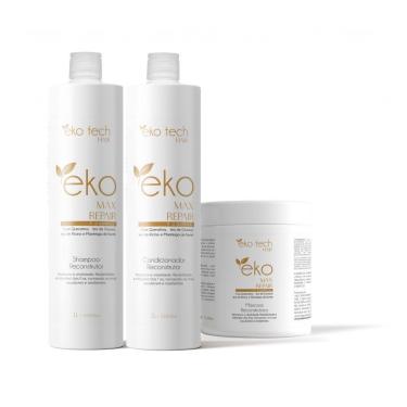 Imagem de Kit Shampoo + Cond Max Repair Eko Tech 1L + Mascara 500G