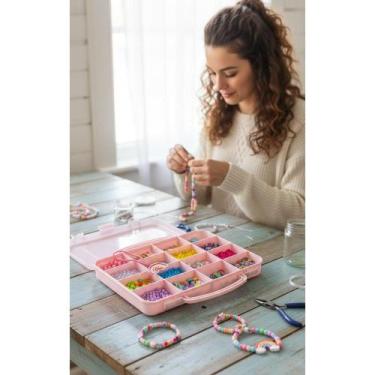 Imagem de Kit Miçangas Infantil Coloridas 1600 Pçs Para Montar Bijuter - Congrat