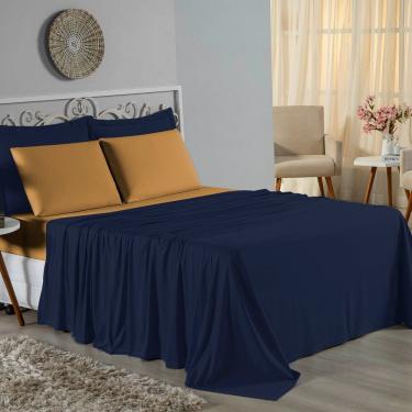 Imagem de Jogo De Cama Solteiro Nobre 3 Peças Lençol Com Elástico De 30cm De Altura Malha 100% Al...