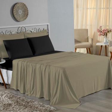Imagem de Jogo de Cama Casal Nobre 4 Peças Lençol com Elástico de 30cm de Altura