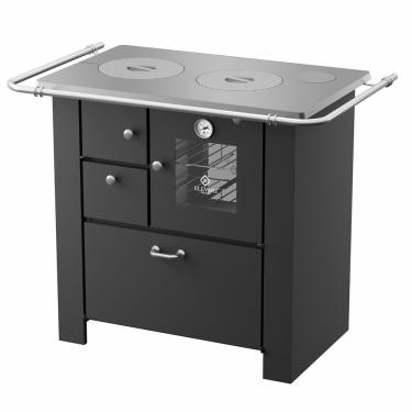 Imagem de Fogão a Lenha Elevare Industrial Master Nº 02 Direito Preto com Chapa de Alumínio e Forno