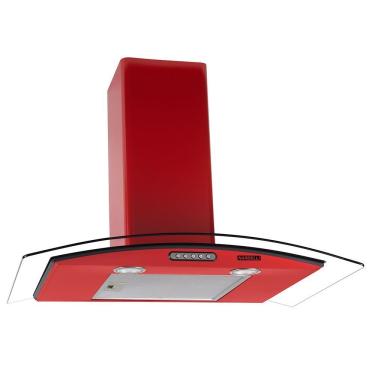 Imagem de Coifa de Parede Nardelli Vidro Curvo Slim Red 75cm com Exaustor Depurador Filtro Vermelho 220V