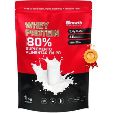 Imagem de Whey Protein Concentrado 80% Growth Supplements - 1kg, Caramelo
