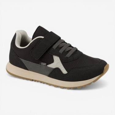 Imagem de Tênis Klin Walk Infantil Masculino Preto, Preto, Grafite, Gelo, 34