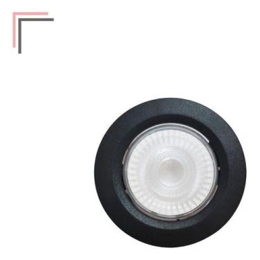 Imagem de Luminária Spot Led Preto 7w Redonda Embutir Teto Dicróica Direcionável