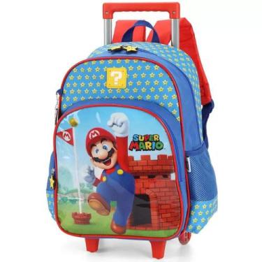 Imagem de Mochila Rodinha Infantil Escolar Menino Super Mario Bros Luxcel Bowser