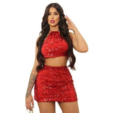 Imagem de Saia Curta Feminina Brilho Paete Festa Bloquinho Carnaval - Summer Bod