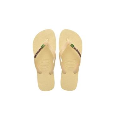 Imagem de Chinelo Havaianas Logo Bandeira Brasil 022520 Cor:CremeTamanho:42, Cre