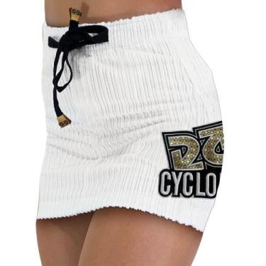 Imagem de Saia Cyclone Veludo Relax Logo Letters Heavy, Branco, GG