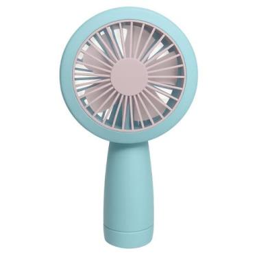 Imagem de Mini Ventilador de Mão C/ Led Portátil Extensão Cílios - Dexin, Azul