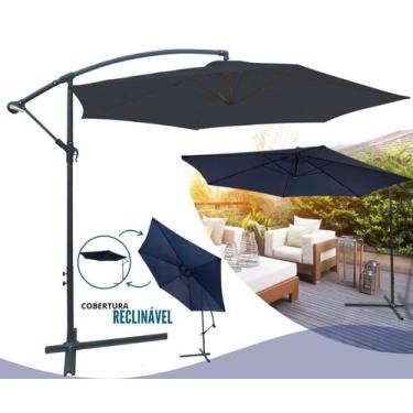 Imagem de Ombrelone Lateral com Base Reclinavel e Giratorio 3 Metros na Cobertur