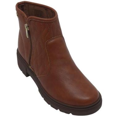 Imagem de Bota Dakota Feminina com Zíper Lateral e Salto 4,5cm, Conhaque, 39
